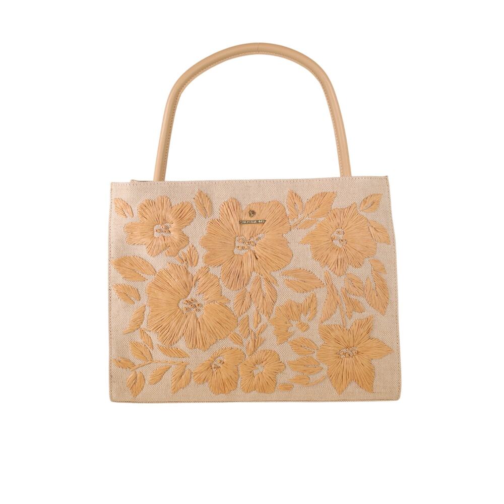 Spartina 449 Piper Raffia Canvas Tote Bag - Calm Waters - NWT